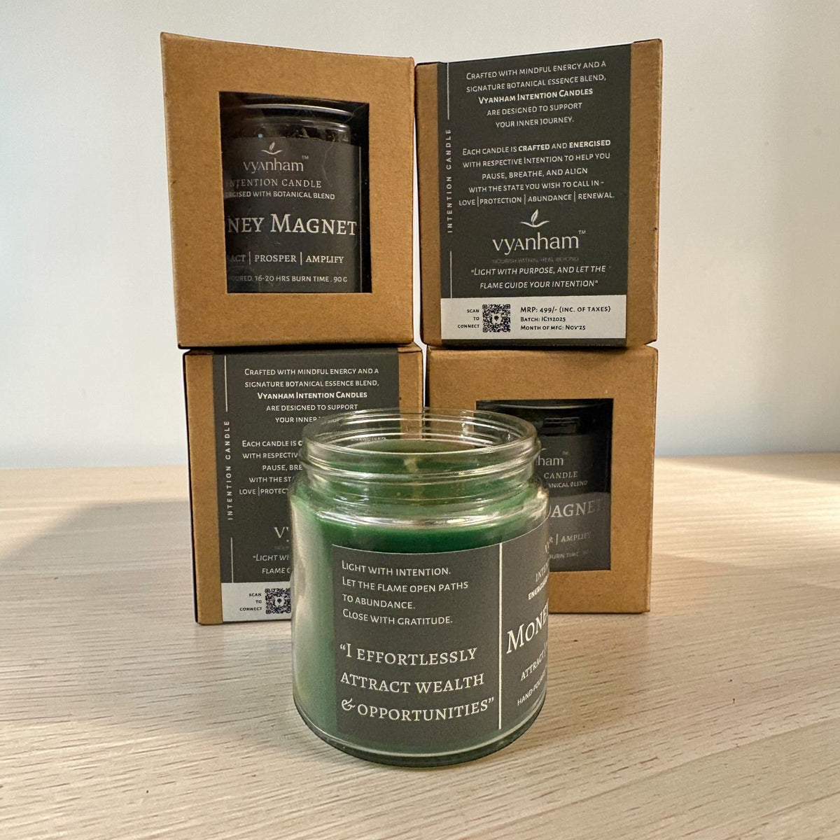 Money Magnet intention candle packaging