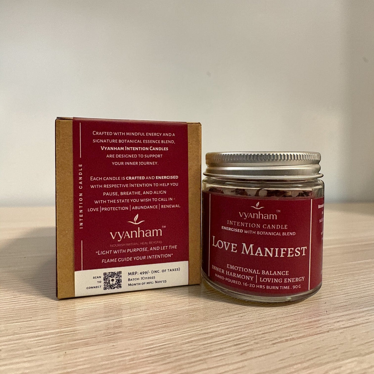 Love Manifest ritual candle lit for emotional clarity