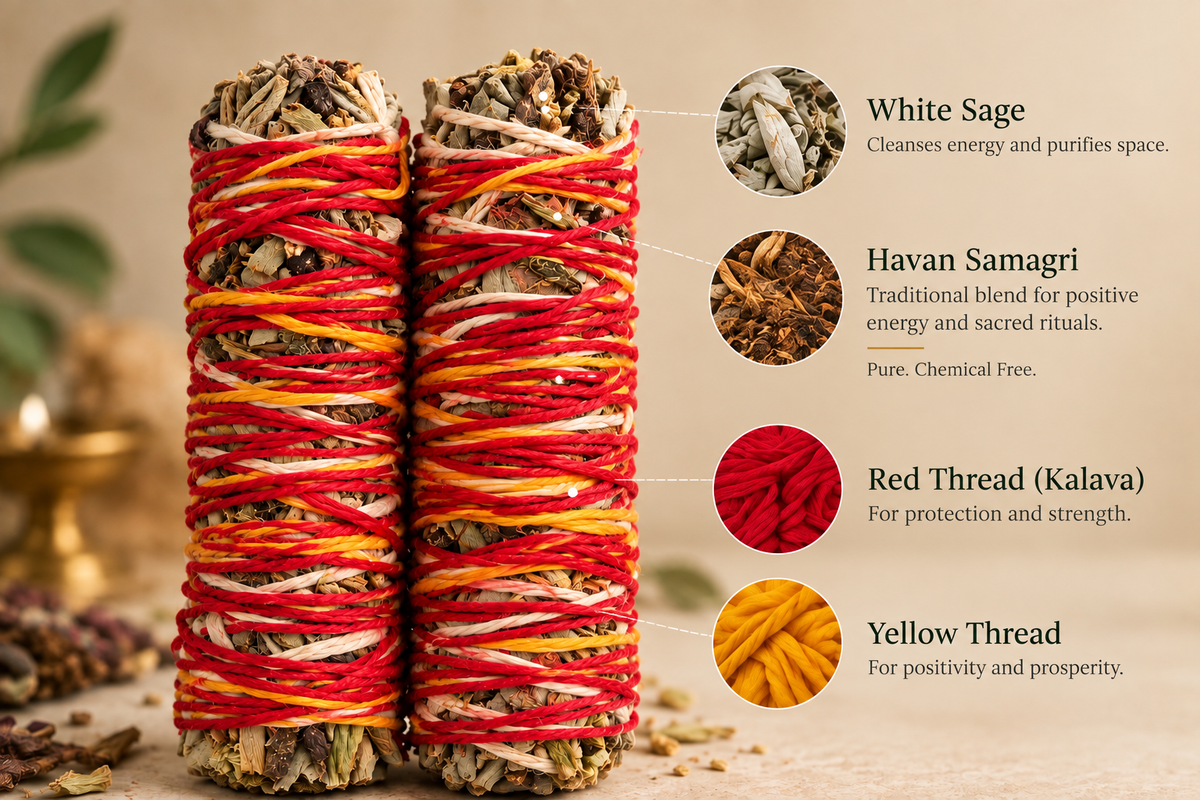 Havan Sage | White Sage & Havan Samagri Smudge Bundle